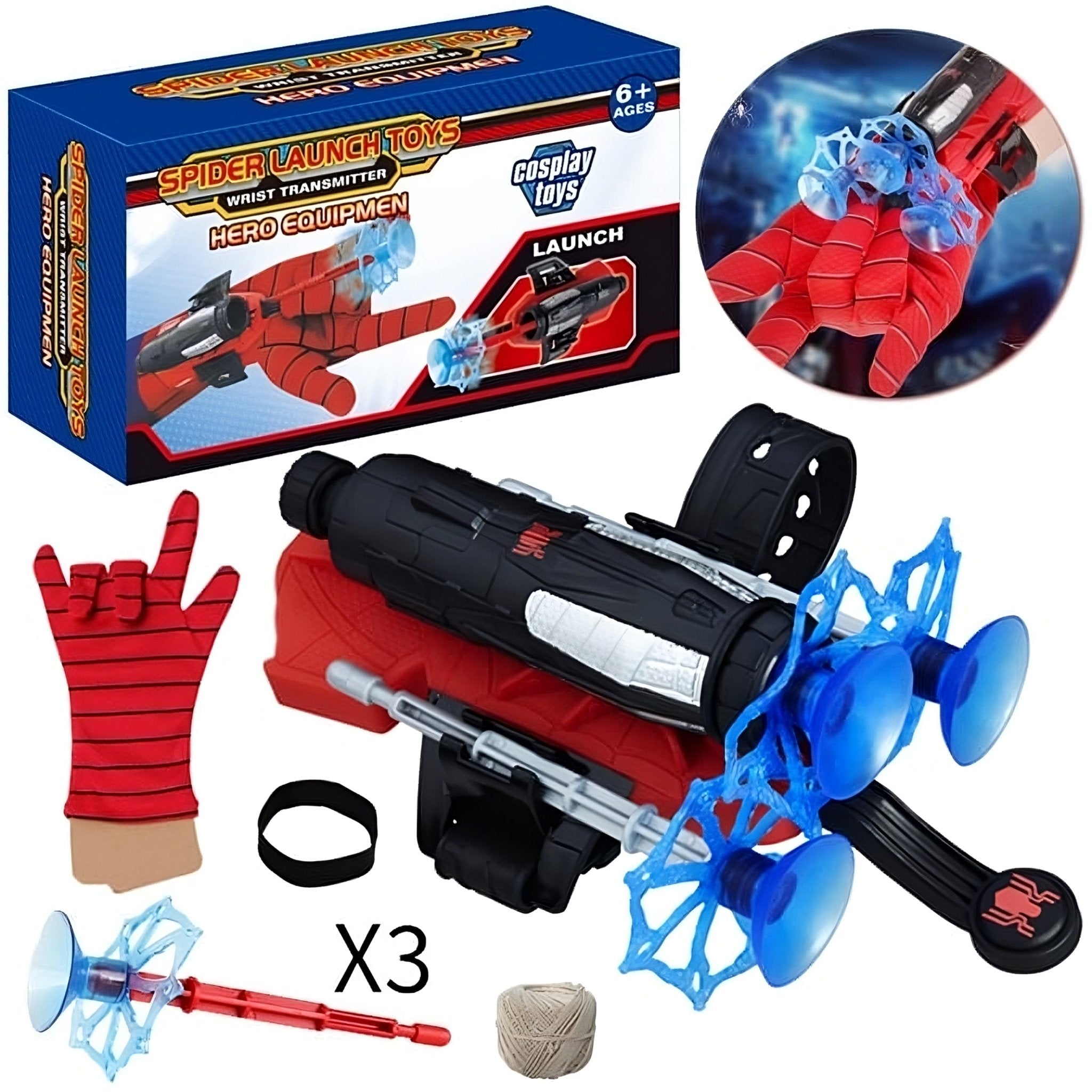 Spiderman Wrist Shooter - Launcher Transmitter Set For Kids - Miraaj